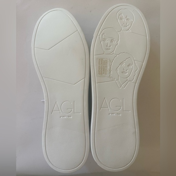 AGL SADE RED White Leather Low Top Tennis Sneaker, Red/Beige,Size 39.5/9.5, NWOB - Picture 13 of 16